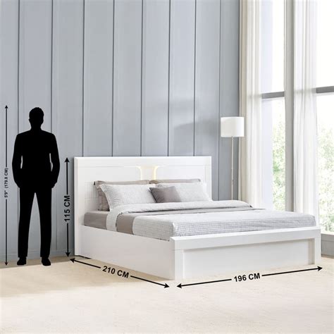 Buy Helios Spacewood Kosmo Arctic King Bed with Hydraulic Storage ...