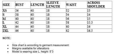 KSW 22 SIZE CHART – Kasaa Hues