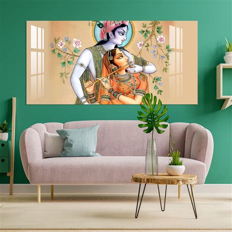 Religious Shree radha with Flute Acrylic Wall Art - The Next Decor