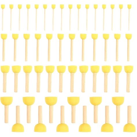 Foam Brushes - Foam Paint Brush Set - Round Paint Sponge with Wood ...