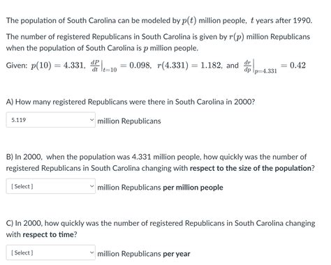 Solved The population of South Carolina can be modeled by | Chegg.com