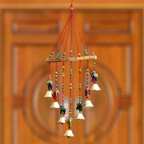 Handcrafted Decorative Elephant Wall/Door/Window Hanging Bells ...
