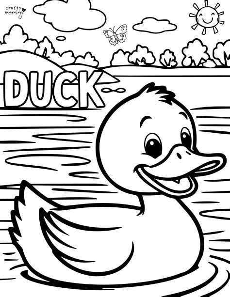 Duck Coloring Printable Geometric Duck Coloring Page 4 Free Printable