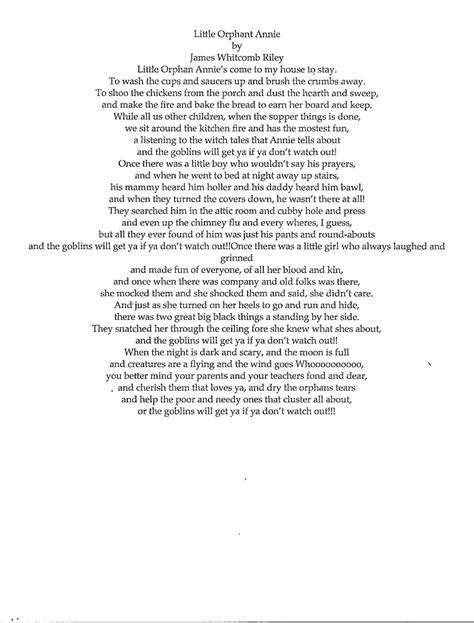 Little Orphant Annie - Digital Poem by James Whitcomb Riley - Etsy