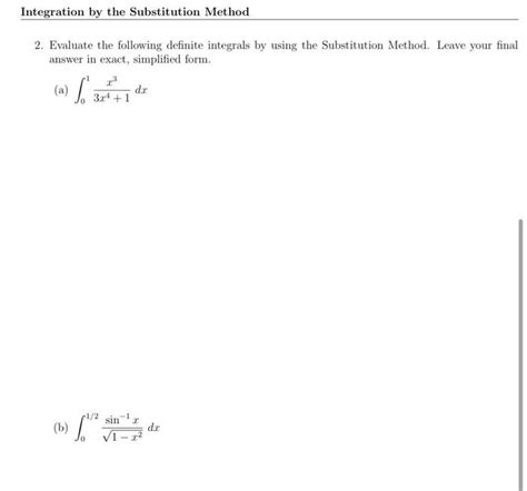 Evaluate Integrals Using Substitution 的图像结果