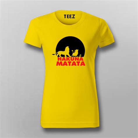 Hakuna Matata Funny Cartoon T-Shirt For Women - TEEZ.in