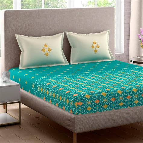 Buy PORTICO Lavender Cotton 144TC Printed 3Pcs Super King Bedsheet Set ...