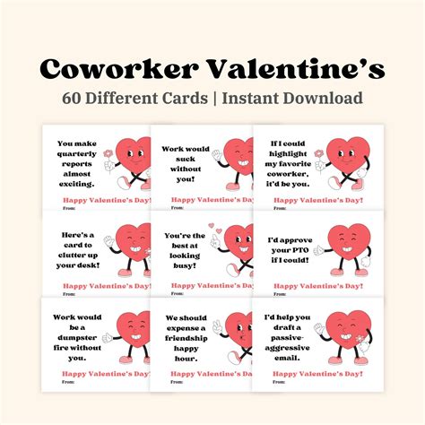 Funny Valentines Cards for Coworkers, Work Valentine Card for Boss ...