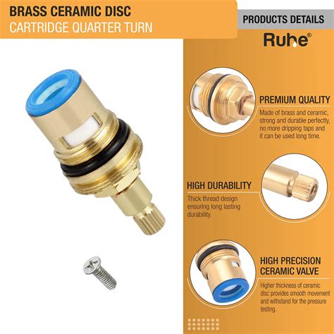 Brass Ceramic Disc Quarter-turn Cartridge (Pack of 4) - by Ruhe – Ruhe