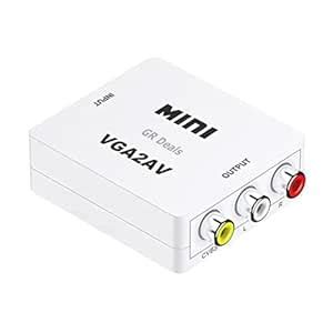 GR Deals VGA to AV RCA Converter PC to TV PAL NTSC Adapter, Mini VGA2AV ...