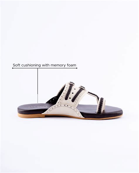 Shop Hickory Cream Kolha Flats for Women Online in India at Aachho