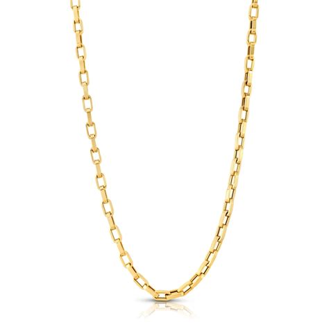 Salve Rectangle Box Chain Link Necklace