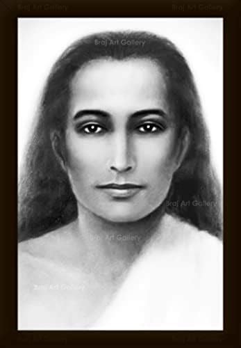 Braj Art Gallery Mahavatar Kriya Babaji B&W Pencil Painting Photo Frame ...