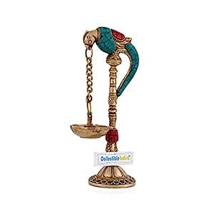 Buy Collectible India Bird Diya Brass Parrot Oil Lamp | Hindu Religious ...