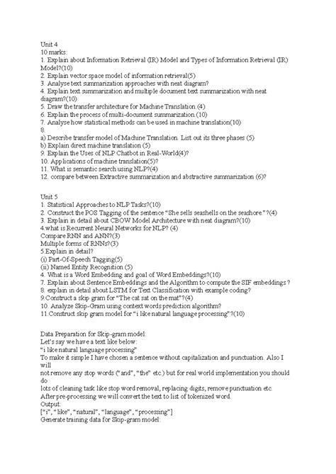 NLP Question BANK 2023 - Unit 4 10 marks: Explain about Information ...