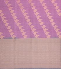 Dusty Pink Woven Art Dupion Saree With Leaf Motifs & Contrast Pallu ...