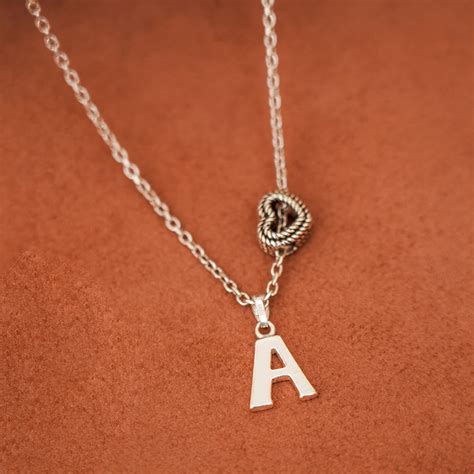 Buy 92.5 Silver Alphabet Heart Pendant Chain for Kids/ Teenagers ...