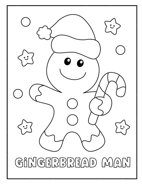 Premium Vector | Christmas Gingerbread man coloring page for kids
