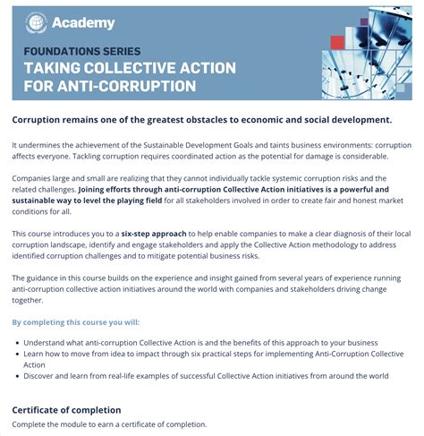 eLearning - Taking Collective Action for Anti-Corruption | Basel ...