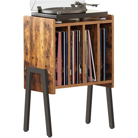 TUTOTAK Record Player Stand, Record Storage Table, End Table with Vinyl ...