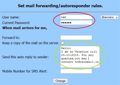 Vacation Reply/Auto responder