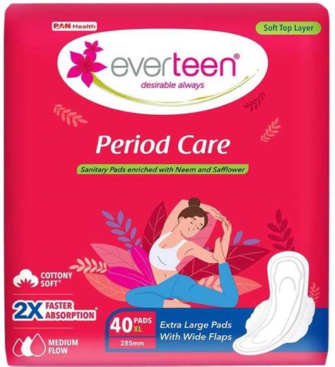everteen Period Care XL Soft Sanitary Pads with Neem & Safflower For ...