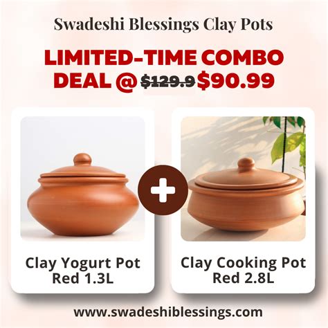 Unglazed Clay Handi & Earthen Curd Pot / Clay Pots Combo For Cooking ...