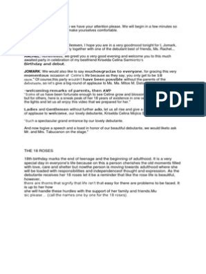 Image result for 18th Birthday Program Script Sample