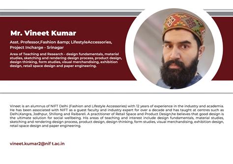 NIFT Srinagar Faculty Profile | Srinagar