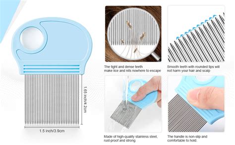 Buy MeeTo Lice Comb with Metal Teeth & Lens, Nit and Egg Remover ...