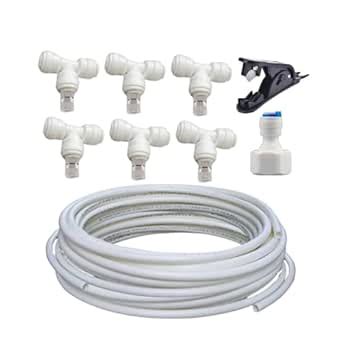 Zecqua Misting Cooling System 10Mtr Pipe + 6pcs Atomization Nozzles + 1 ...