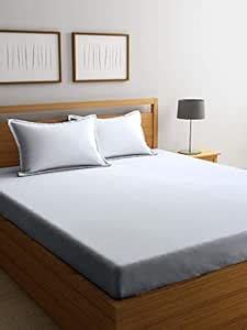 Buy Bd Weaves 100% Cotton 300TC Plain White King Size Double Bedsheet ...