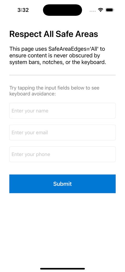 Layout de área segura - .NET MAUI | Microsoft Learn