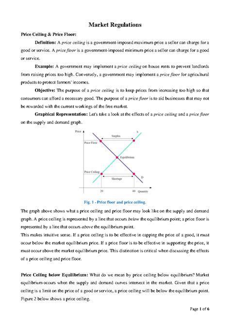 Chapter 03 - Market Regulations Price Ceiling & Price Floor: Definition ...