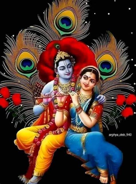 gojo Lord Radha Krishna - Vinyl Gloss Office Home Drawing Room Wall ...