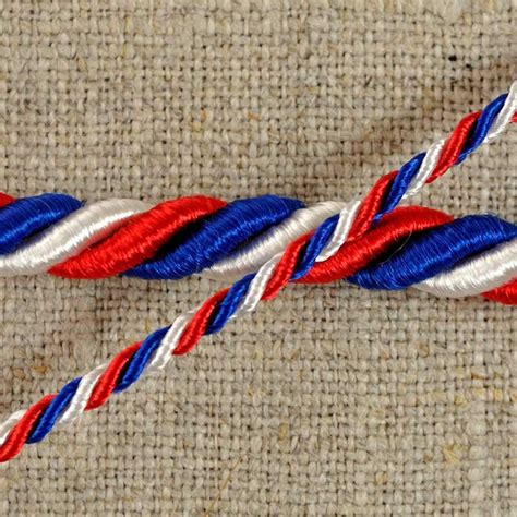 Cordelière torsadée tricolore pour médailles, décorations, - A&A Patrons