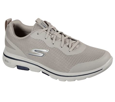 Skechers Taupe/Navy Go Walks 5 Squall Mens Lace Up Shoes - Style ID ...