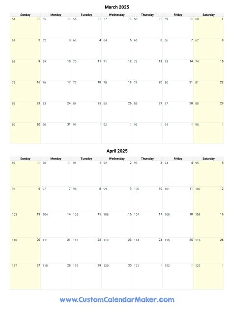 March April Calendar 2025 Printable | Printable Calendar 2025