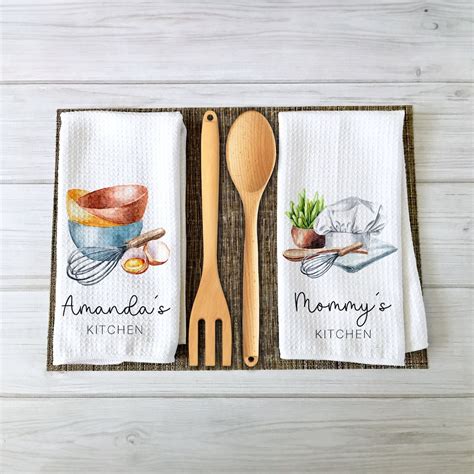 Personalized Kitchen Towel | Custom Tea Towel | Utensil Dish Towel Bundle | Kitchen Decor | Hand ...