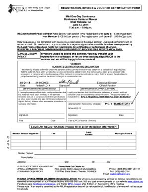 Fillable Online njslom REGISTRATION, INVOICE & - njslom Fax Email Print ...