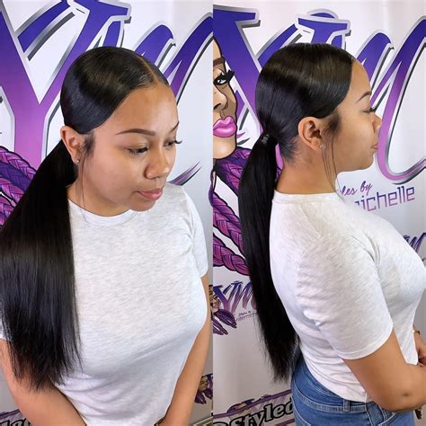How To Make A Middle Part Ponytail at Ryder Downing blog