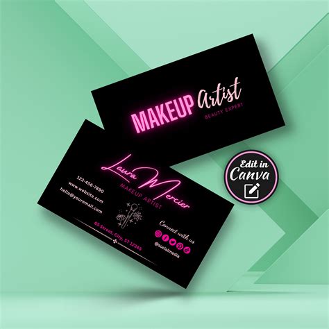 Makeup Artist Business Card Template 的图像结果