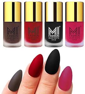 Buy MI FASHION Velvet Matte Lacquer Nail Paint Sets Water Resistant 9 ...