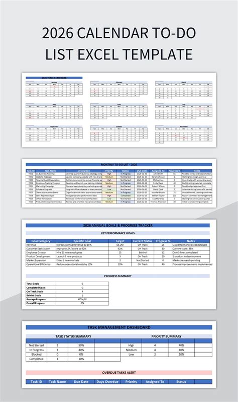 2026 Calendar To-Do List Excel Template Excel Template And Google ...
