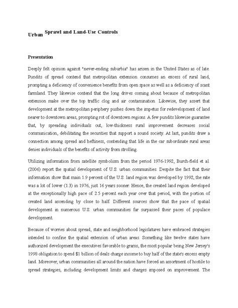 Urban Sprawl and Land-Use Controls - Urban Sprawl and Land-Use Controls ...