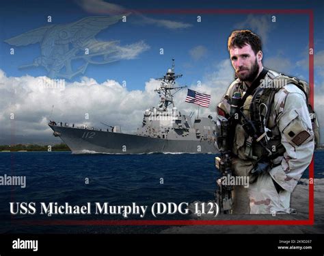 A photo illustration of the guided-missile destroyer USS Michael Murphy ...