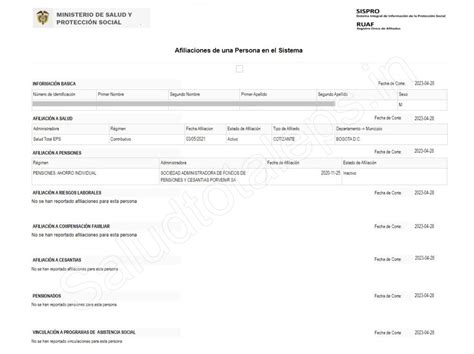 RUAF: Consulta de afiliaciones EPS, pensión o cesantías