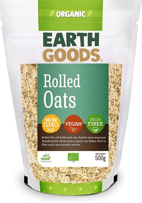 اشترِ Earth Goods Organic High Fiber Oat Flakes 500 g - Rolled Oats ...