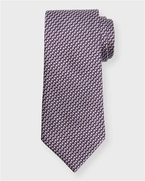 ZEGNA Men's Small Boxes Silk Tie | Neiman Marcus