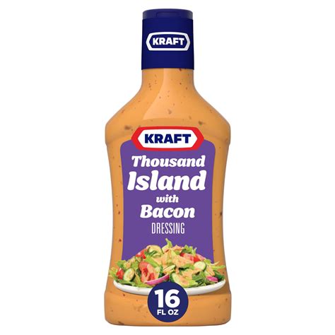 Kraft Thousand Island Dressing with Bacon, 16 fl oz Bottle - Walmart.com